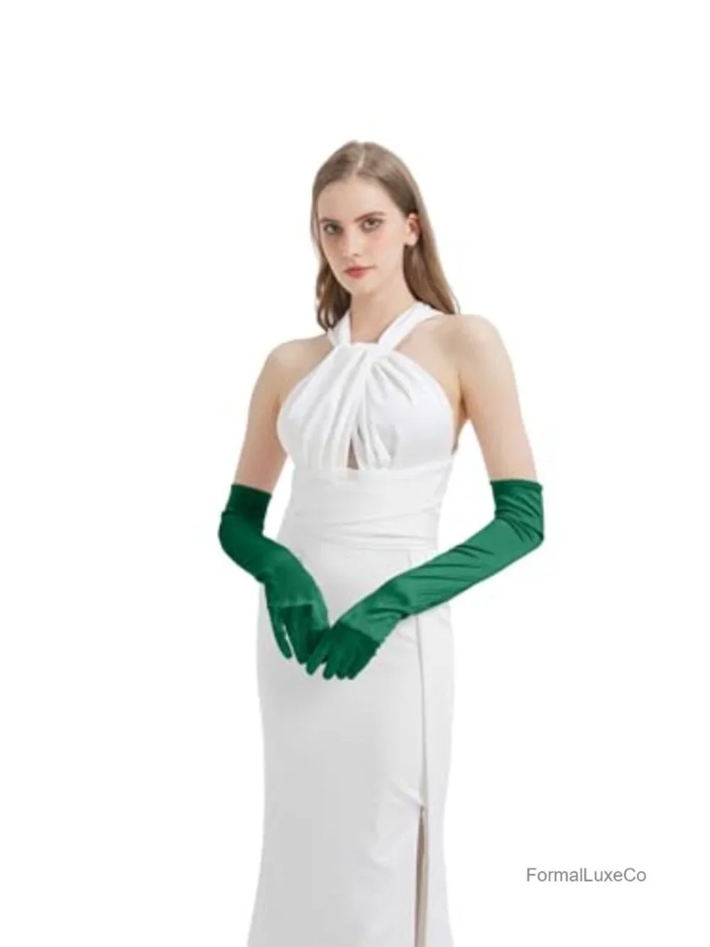 Women's Long Satin Opera Gloves Elbow Length Formal Costume Accessory
